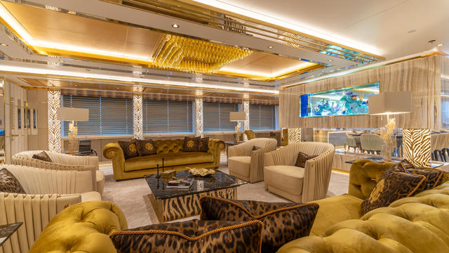 This New 263-Foot Superyacht Has a Grecian-Inspired Beach Club That Belongs  in a 5-Star Hotel