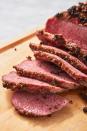 <p>Corned beef is too delicious to be *just* for <a href="https://www.delish.com/st-patricks-day-ideas/" rel="nofollow noopener" target="_blank" data-ylk="slk:St. Patrick's Day;elm:context_link;itc:0;sec:content-canvas" class="link ">St. Patrick's Day</a>. This roasted recipe is one of our favorites; it's super moist and tender, with a unique spice blend you won't find in a little plastic baggie. Roasting also provides a delicious crust on the outside of the brisket that you could never get from a pot of boiling water. </p><p>Get the <a href="https://www.delish.com/cooking/recipe-ideas/a26413859/corned-beef-brisket-recipe/" rel="nofollow noopener" target="_blank" data-ylk="slk:Corned Beef Brisket recipe;elm:context_link;itc:0;sec:content-canvas" class="link "><strong>Corned Beef Brisket recipe</strong></a>.</p>