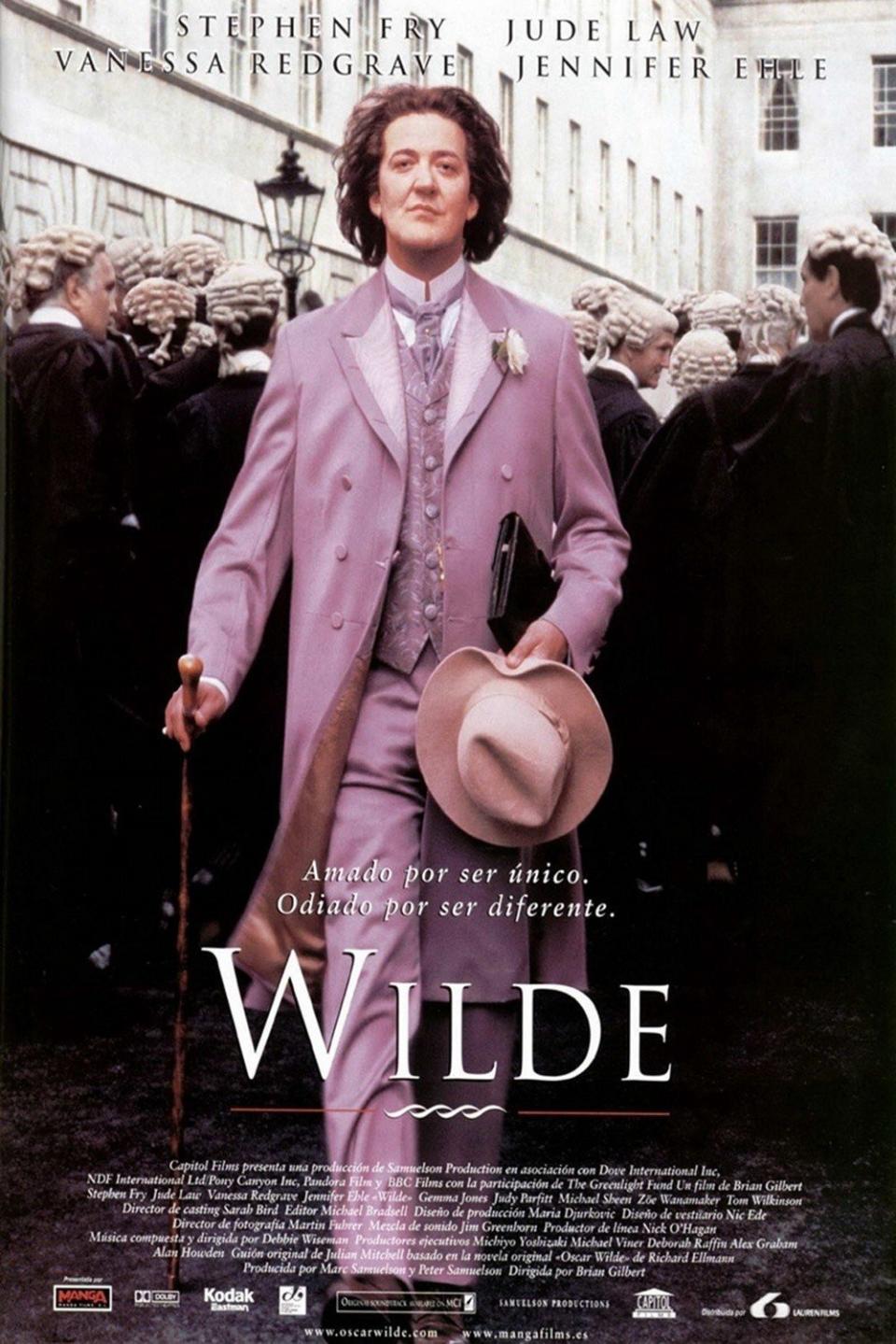 <strong>Subject:</strong> Oscar Wilde  <strong>Portrayed by:</strong> Stephen Fry  <strong>Period depicted:</strong> Wilde's marriage to Constance Lloyd, during which he comes to terms with his homosexuality  <strong>Also starring:</strong> Jude Law, Tim Wilkinson, Jennifer Ehle, Gemma Jones, Vanessa Redgrave