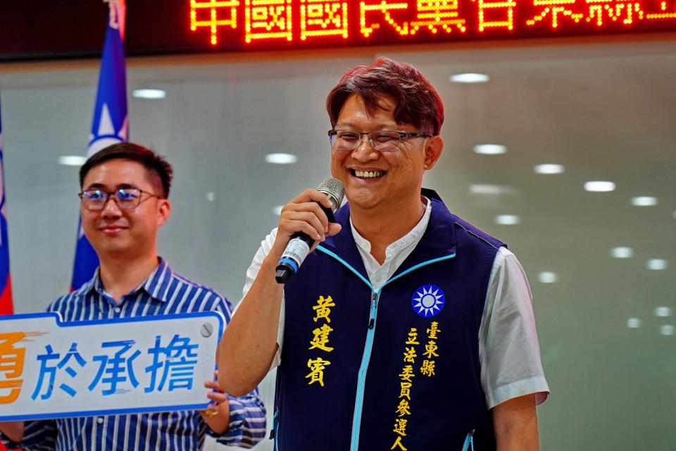 國民黨台東區域立委參選人黃建賓。林泊志攝