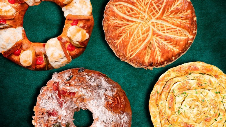 Four types of king cake