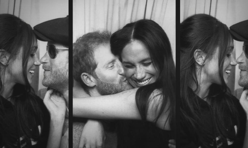 Prince Harry and Meghan, Duke and Duchess of Sussex, in a scene from the forthcoming documentary Harry &amp; Meghan.