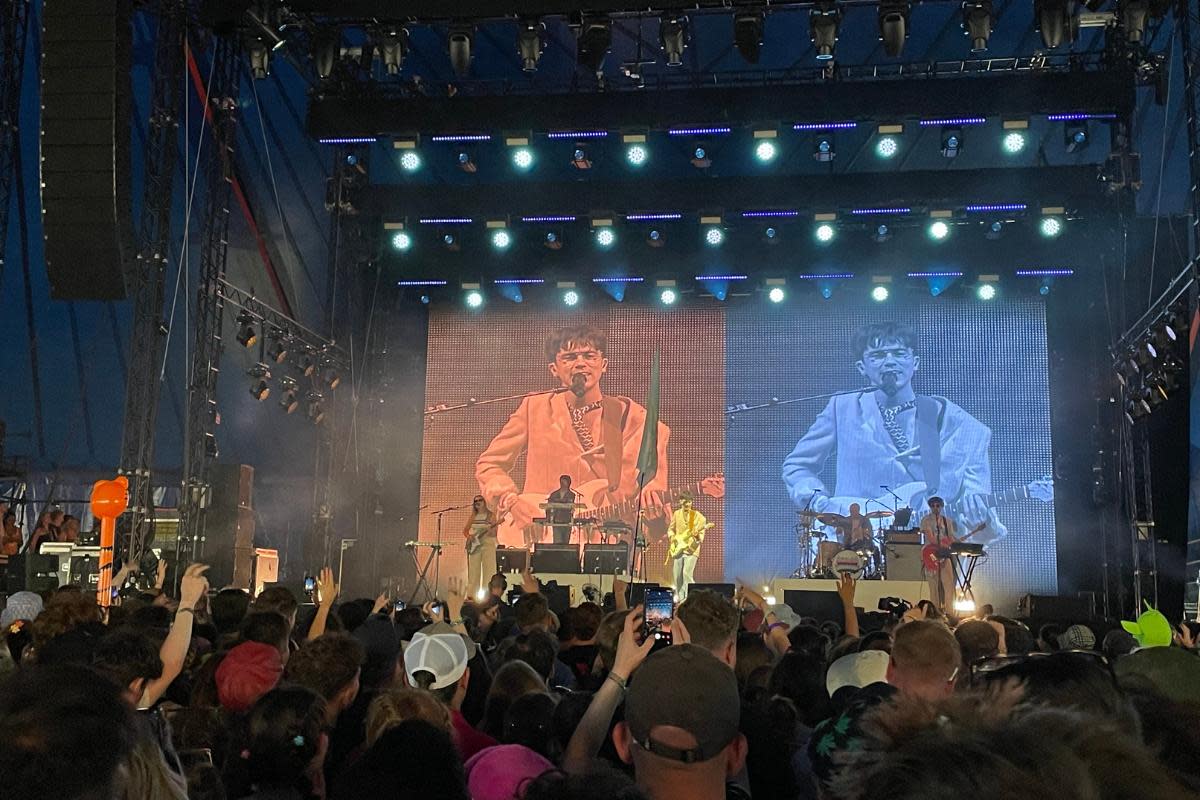 Declan McKenna, the 2015 winner of Glastonbury's Emerging Talent Competition, put on a show on his return to Woodsies last night. <i>(Image: Newsquest)</i>