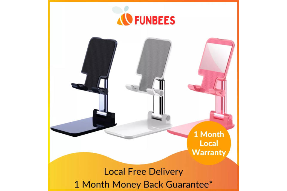 Tablet Phone Stand, Foldable & Adjustable Multi-Angle Phone Tablet Holder. (Photo: Lazada SG)