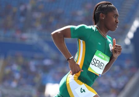 2016 Rio Olympics - Athletics - Preliminary - Women's 800m Round 1 - Olympic Stadium - Rio de Janeiro, Brazil - 17/08/2016. Caster Semenya (RSA) of South Africa competes. REUTERS/Lucy Nicholson