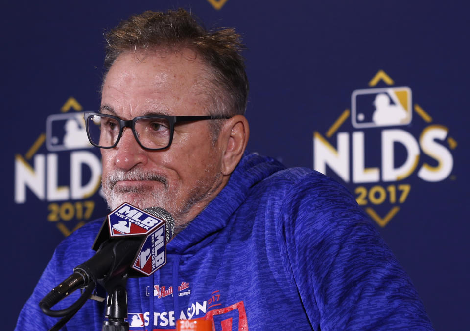 Cubs manager Joe Maddon saved his closer for a situation that would never happen Sunday night. (AP Photo)