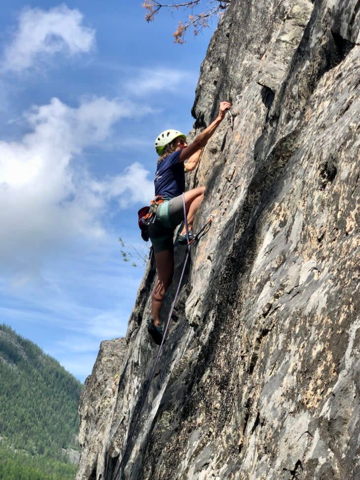 Becky Bates climbing