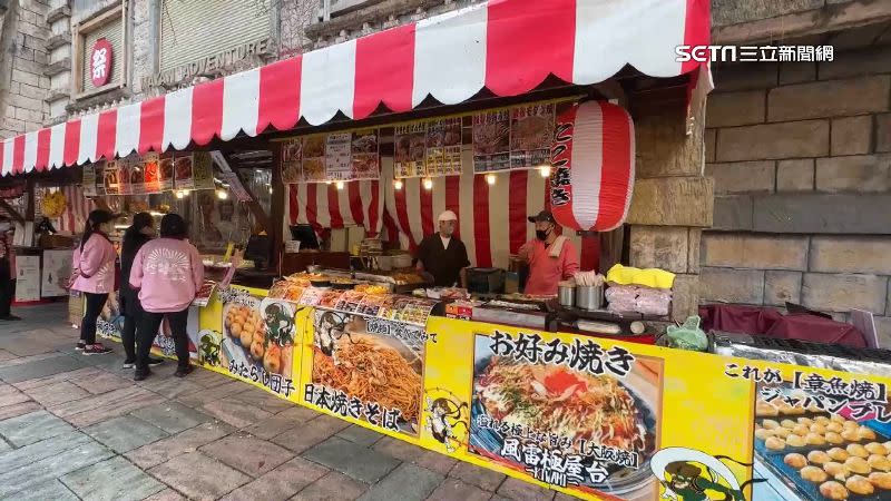 南投的樂園設置日式風格的市集跟小吃。
