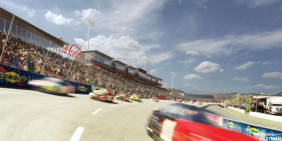 An artist rendering shows plans for the future of North Wilkesboro Speedway.