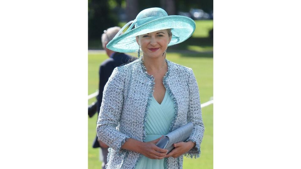 Hereditary Grand Duchess Stephanie in a blue outfit