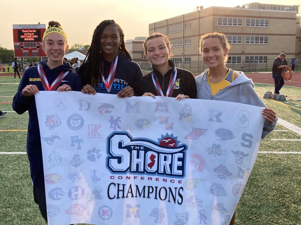 Toms River North's girls gold medal-winners (left to right): Jessica Abbott, Ayotunde Folawewo, Olivia Nickelsen and Lia Malave