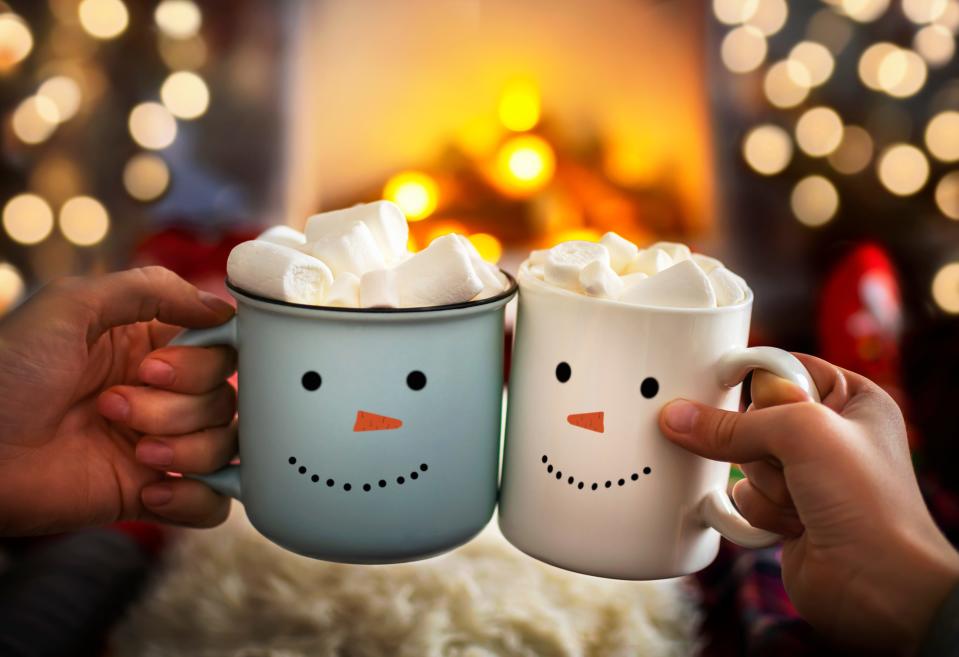 Grabbing a cup of hot cocoa from a local coffee shop is a great way to warm up during a chilly winter afternoon.