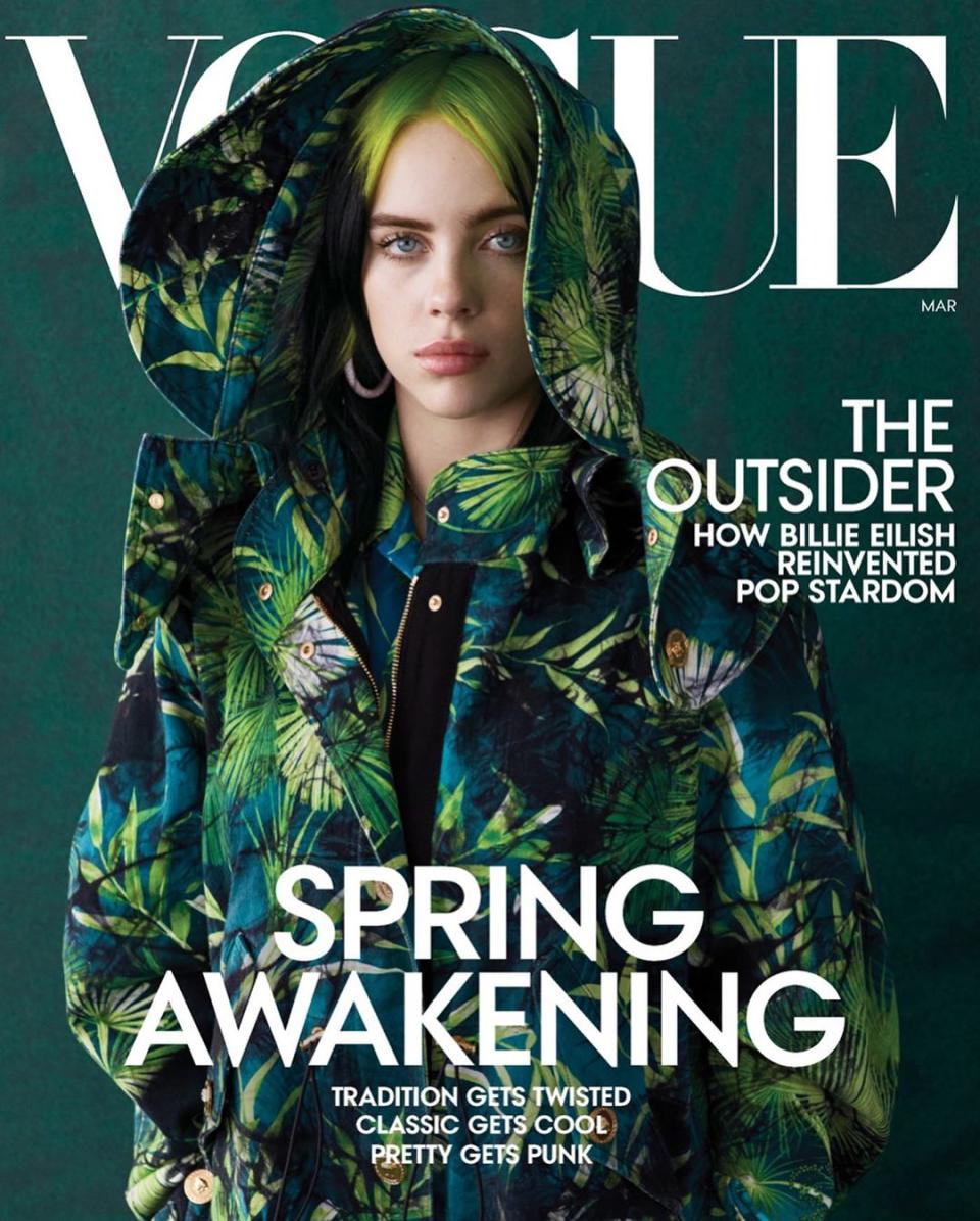 Billie Eilish opens up about struggling with body image issues. (Photo: Vogue)