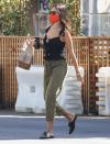 <p>Eiza Gonzalez grabs some takeout in L.A. on Tuesday. </p>