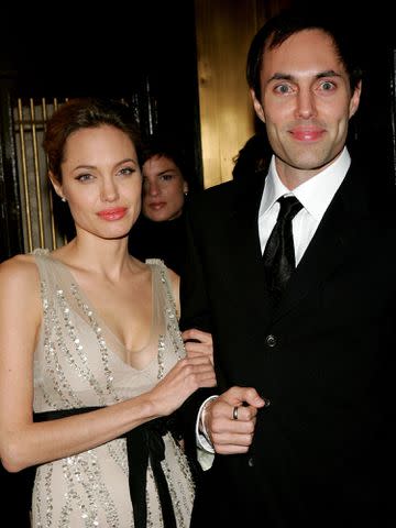 <p>Paul Hawthorne/Getty</p> Angelina Jolie and her brother James Haven at an event in October 2005 in New York City.