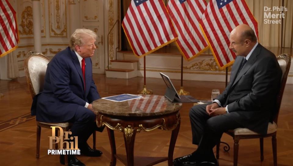 Donald Trump and Dr. Phil discuss several topics including the election and his family during an interview on June 6. (Dr. Phil Merit Street)