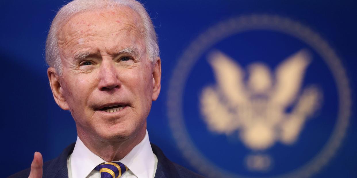 President-elect Joe Biden delivers remarks on the U.S. response to the coronavirus disease (COVID-19) outbreak, at his transition headquarters in Wilmington, Delaware, on December 29, 2020.