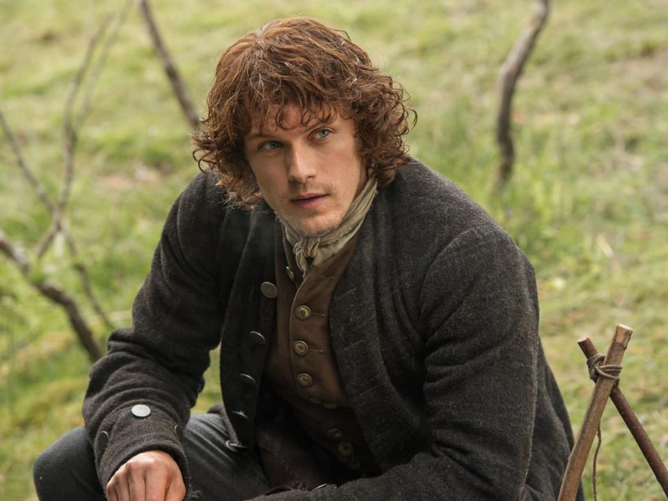 Sam Heughan as Jamie Fraser on "Outlander" season 1.