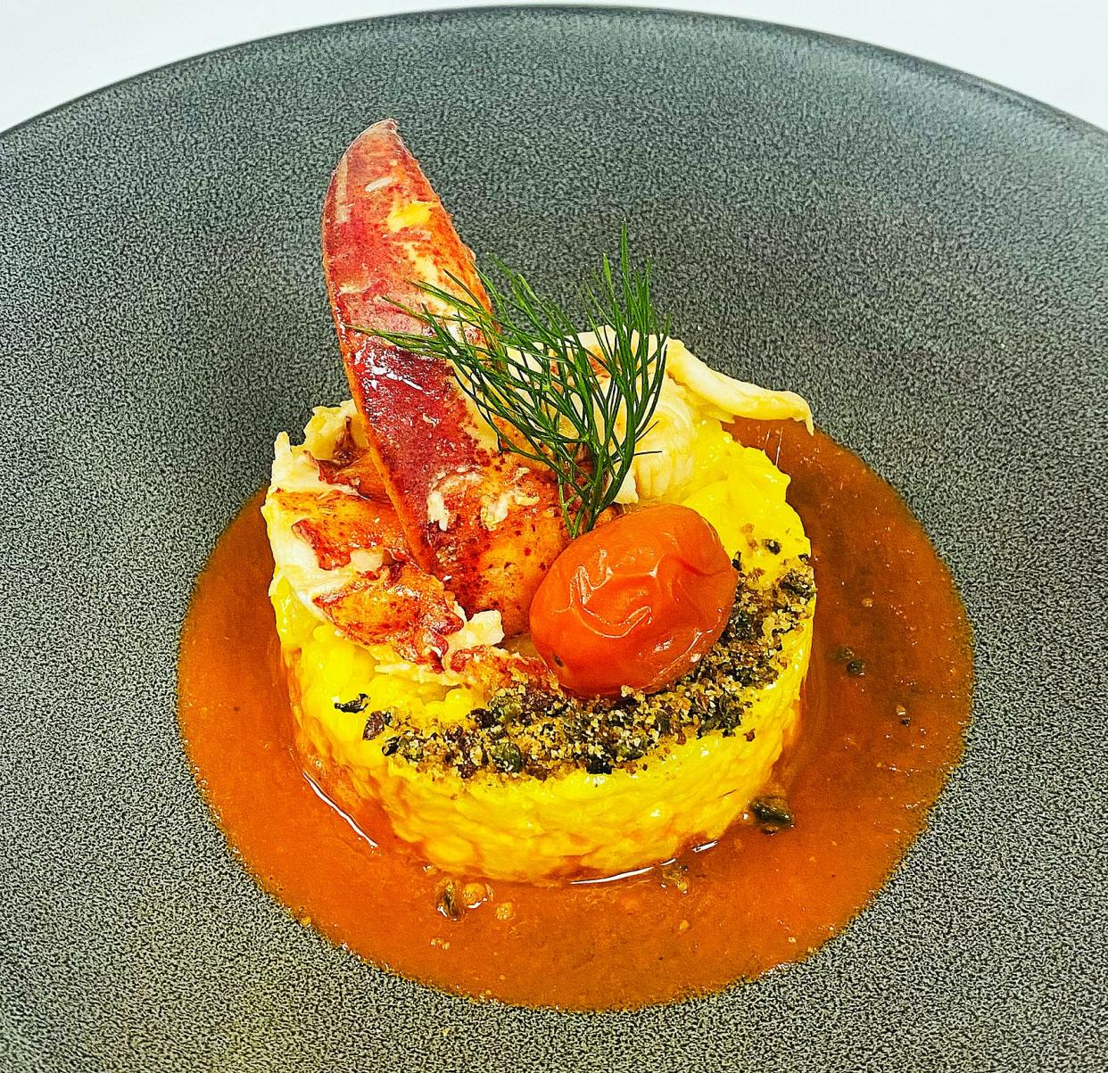 The Sicilian-inspired lobster risotto at Trevini features claw and tail meat and Carnaroli rice prepared with saffron, fennel and Pernod.