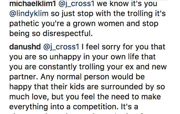 Michael and Desiree fired back at one Instagram user who appeared to come to Lindy's defence. Source: Instagram