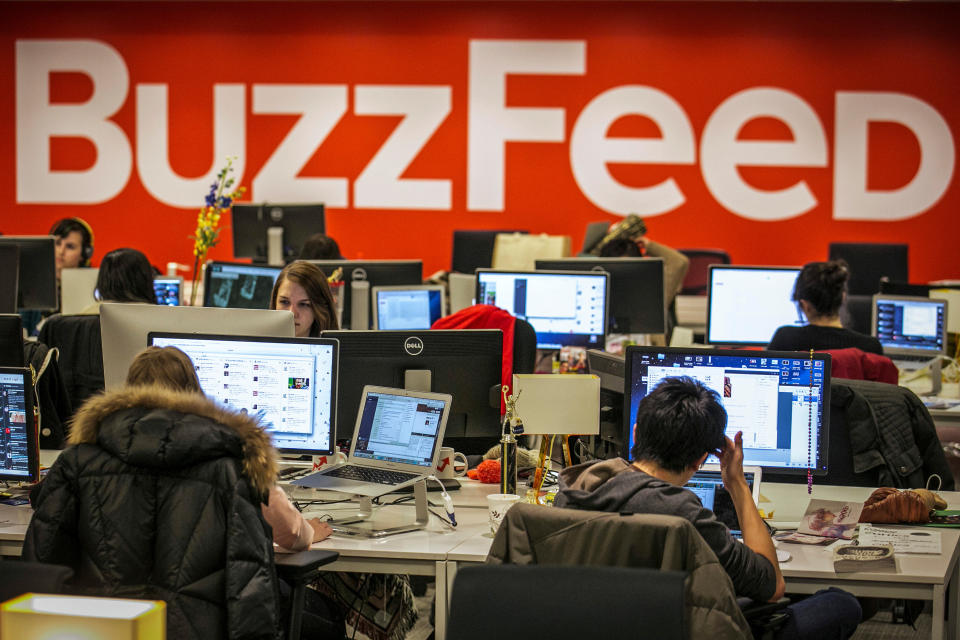 The BuzzFeed&nbsp;newsroom in New York City on Jan. 9, 2014. (Photo: Brendan McDermid / Reuters)