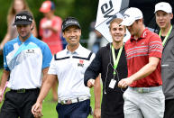 <p>The Biebs spent his day with the jocks at the 2017 PGA Championship in Charlotte, N.C., on Tuesday. Why? Because when you are a celebrity and you want to go somewhere, you go. (Photo: Stuart Franklin/Getty Images) </p>