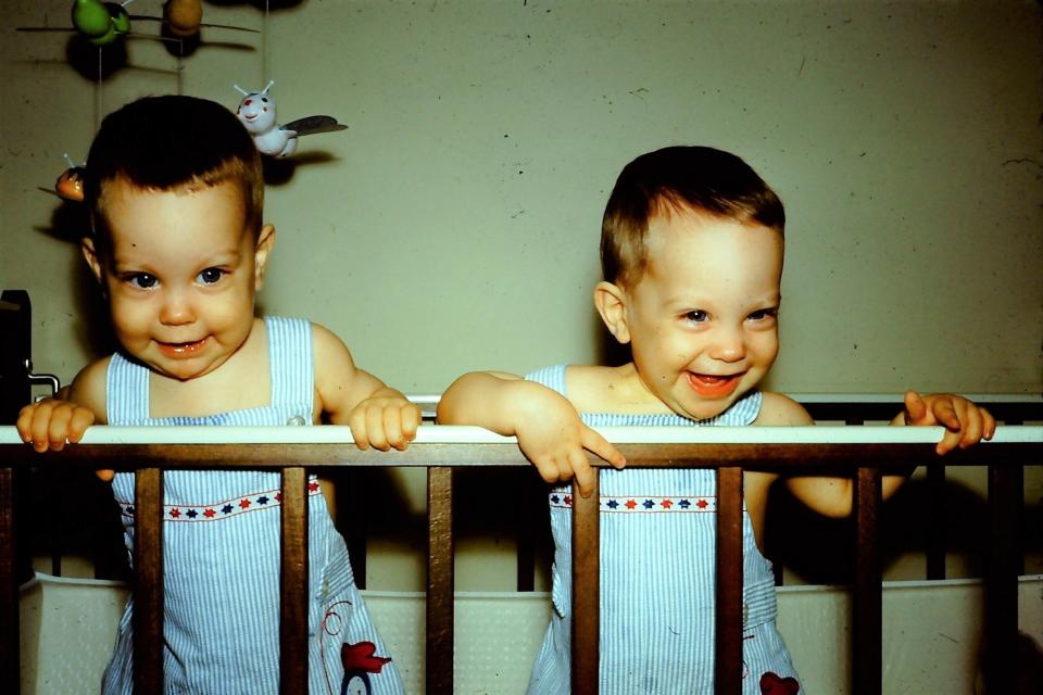 Twins Mike and Steve Radu as toddlers.