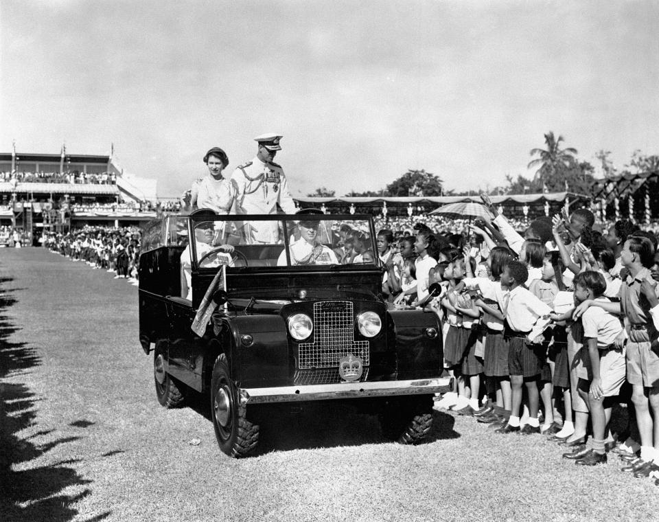 On her Commonwealth Tour in Jamaica