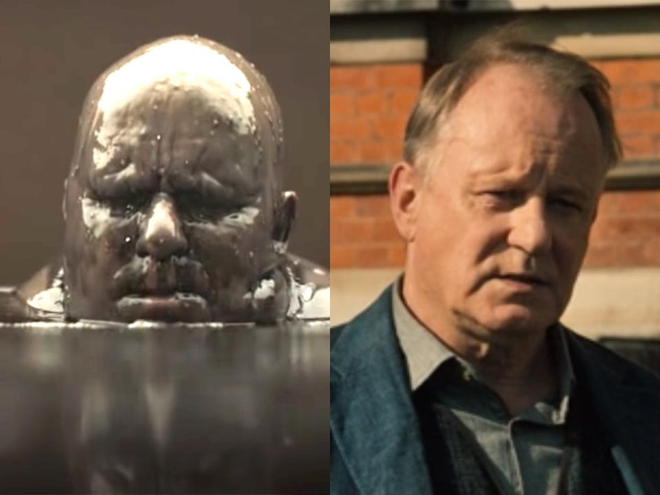 On the left: Stellan Skarsgård as Baron Vladimir Harkonnen. On the right: Skarsgård as Erik Selvig in "Avengers: Age of Ultron."