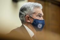 Federal Reserve Chairman Jerome Powell prepares to speak to lawmakers during a House Committee on Financial Services hearing on Capitol Hill in Washington, Wednesday, Dec. 1, 2021. (AP Photo/Amanda Andrade-Rhoades)