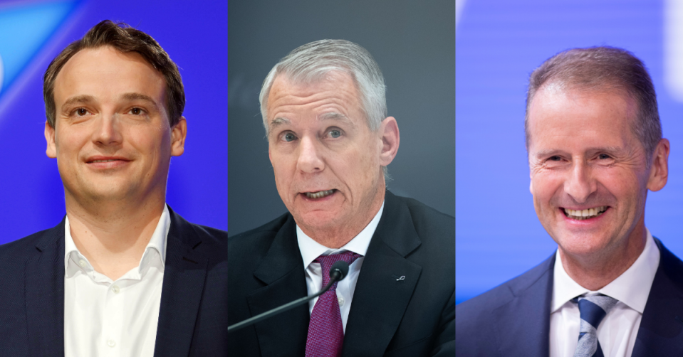 Christian Klein (SAP), Steve Angel (Linde) und Herbert Diess (Volkswagen)