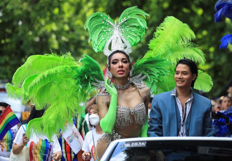 People attend a LGBTQ+ Pride parade, in Bangkok