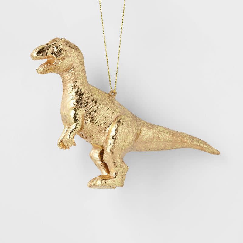 Gold-Foil T-Rex Christmas Ornament