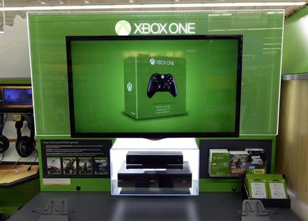 An XBox One is seen on display at the Wal-Mart Supercenter in the Porter Ranch section of Los Angeles November 26, 2013. REUTERS/Kevork Djansezian