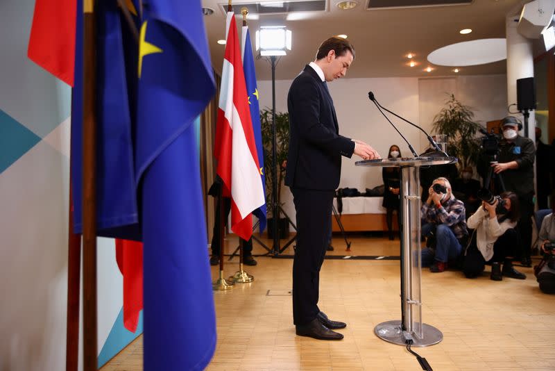 Former Austrian Chancellor Kurz resigns from all political duties, in Vienna