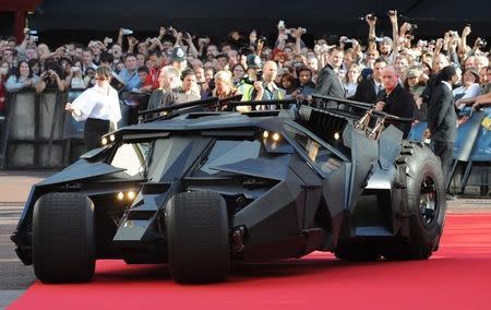 The 'Batmobile' arrives for the European Premiere of The Dark Knight in Leicester Square in central London July 21 2008.REUTERS/Toby Melville