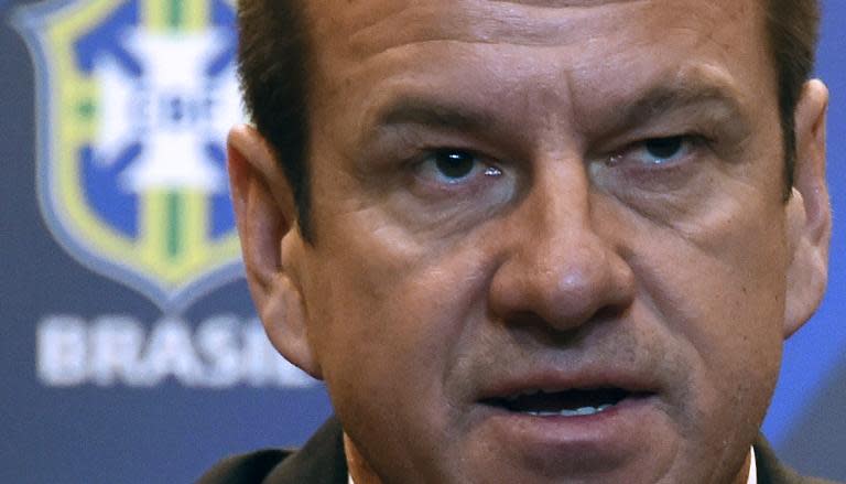 Carlos Verri, also known as "Dunga", speaks during his presentation as the new Brazilian national team coach in Rio de Janeiro on July 22, 2014