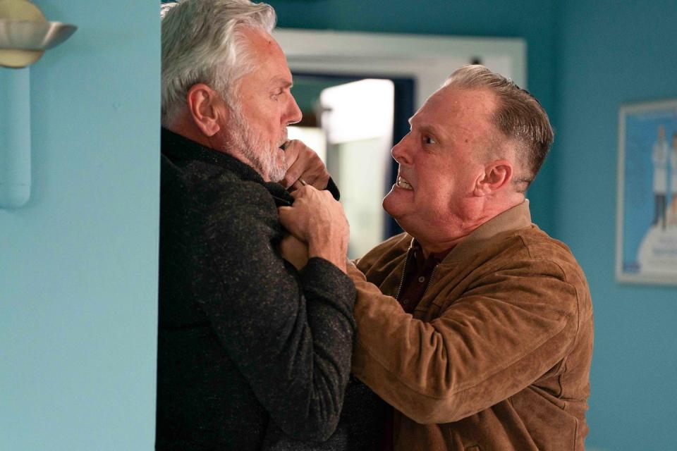 eastenders harvey confronts rocky