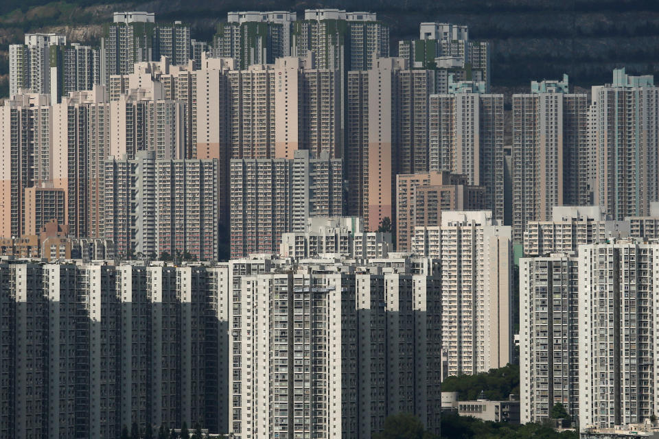 Public and private housing blocks are seen in Hong Kong. Photo: Reuters/Bobby Yip