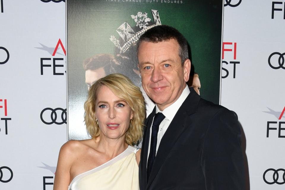 <p>Gillian Anderson and Peter Morgan</p> (Getty Images)