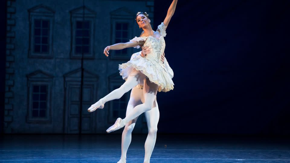 Misty Copeland dances with Daniil Simkin in American Ballet Theatre's "The Nutcracker" in December 2017. - Kevin Sullivan/Orange County Register/Getty Images