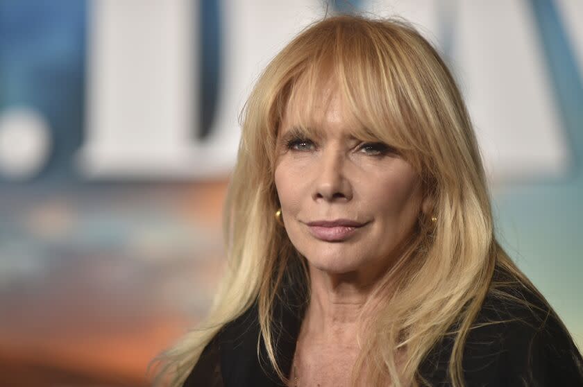 Rosanna Arquette arrives at the premiere of "Mrs. Davis" on Thursday, April 13, 2023, at the Directors Guild of America in Los Angeles. (Photo by Richard Shotwell/Invision/AP)