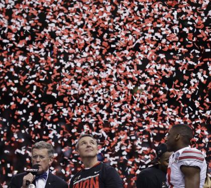 Urban Meyer has earned the faith of Buckeye Nation. (AP) 