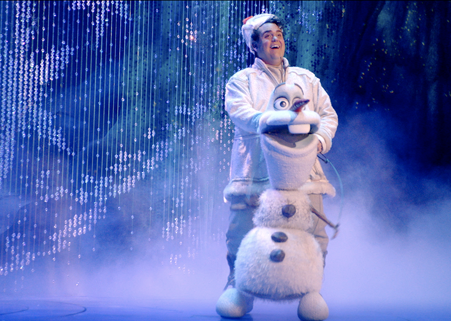 Olaf is puppeteered and voiced by Greg Hildreth.