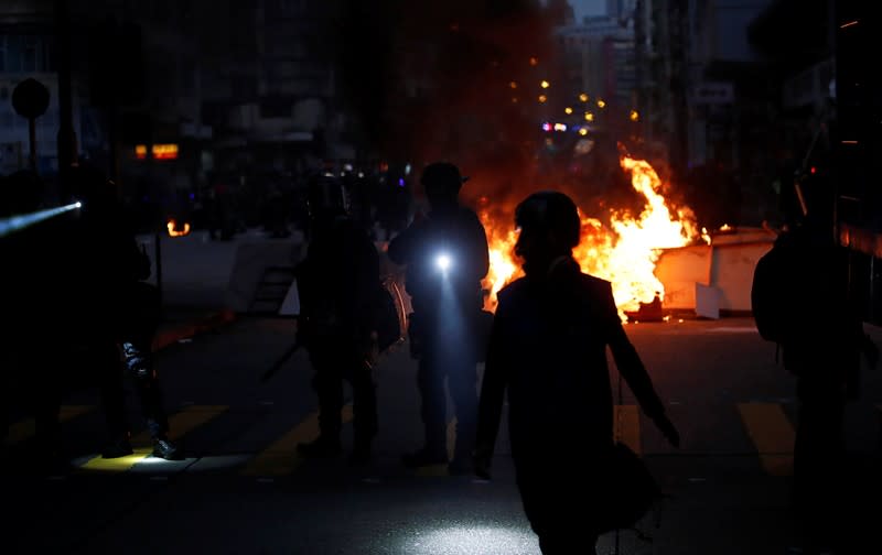 Anti-government demonstrators protest in Hong Kong