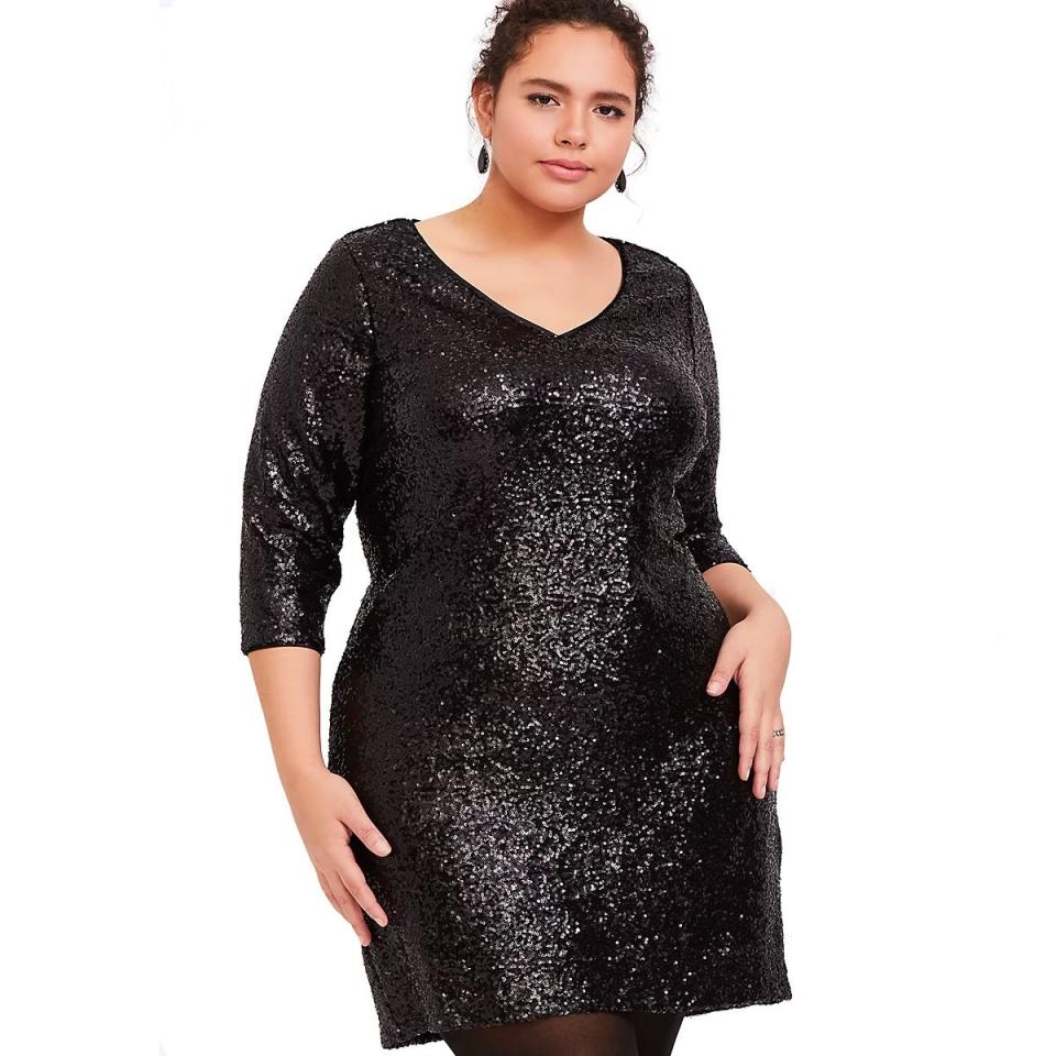 Torrid Black Sequined Dress