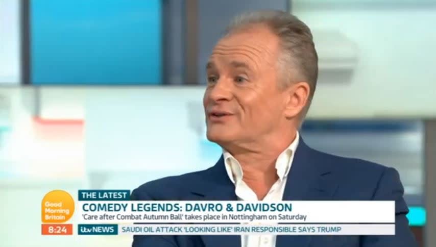 Bobby Davro said he was "drunk" while on Good Morning Britain: ITV