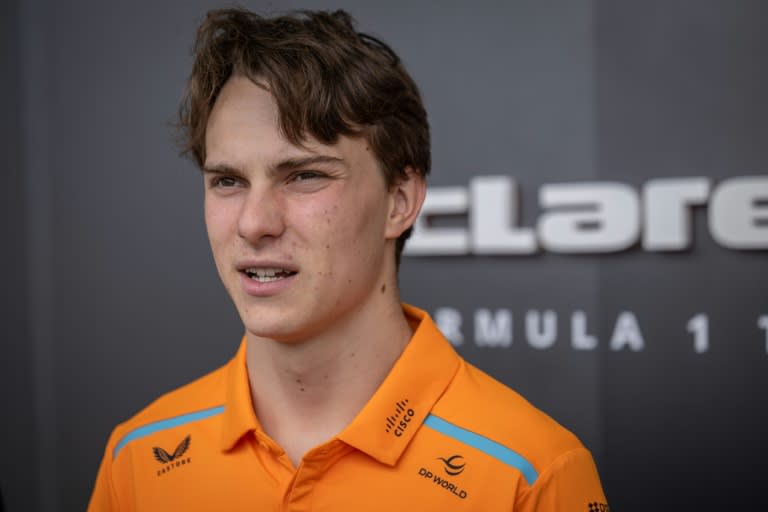 Le pilote de F1 australien Oscar Piastri lors d'un interview avant le Grand Prix de Formule Un du Japon sur le circuit de Suzuka le 4 avril 2024. (Yuichi YAMAZAKI)