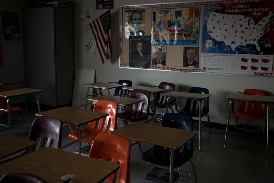 Inside the classroom of teacher Jeff Foster at Marjory Stoneman Douglas High School.