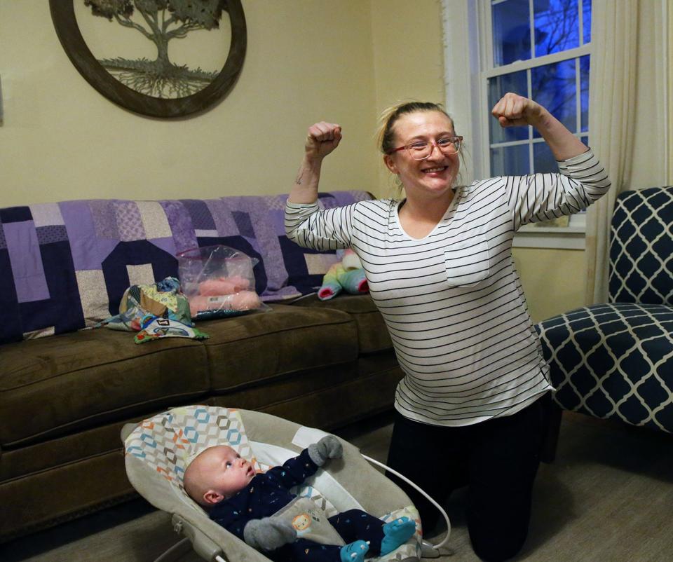 Megan LaChapelle feels strength and hope from the work she's done for her and her infant son at Hope on Haven Hill. She is grateful for the organization and is applying what she has learned to her life.